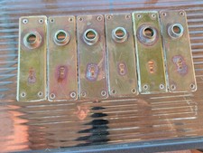 Vintage Brass Door Knob Back Plates Lot Of 6
