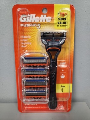 NEW! Gillette Fusion 5 Shaving Bundle 1 Razor Handle 5 Cartridges - BLACK