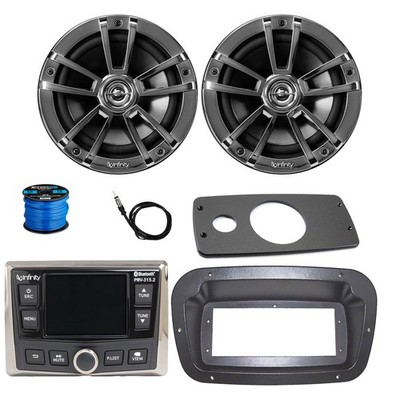 Infinity Radio, 2x 6.5'' 225W Chrome Speakers w/ANT,Wire,Adapter, Spa Bezel