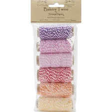 Hemptique Cotton Baker's Twine Mini Spools 2-Ply 65'-Spring Fling - 2 Pack