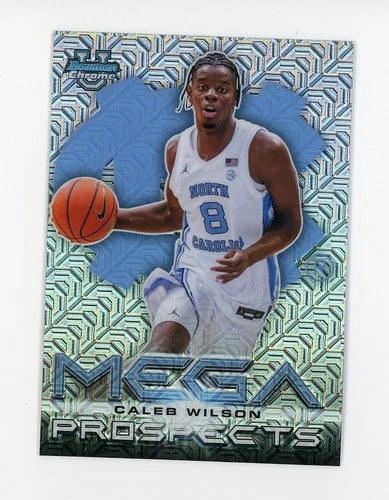 2025-26 Topps Bowman Chrome U Caleb Wilson Mega Prospects Silver Mojo Refractor