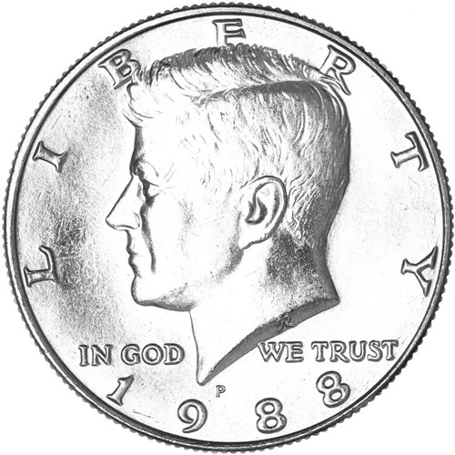 1988 P Kennedy Half Dollar Uncirculated from Mint Set