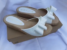 UNISA Lackleder Slip-on/Pantolette/Sandale/weiss Kork/ Gr. 39 WIE NEU mit Karton