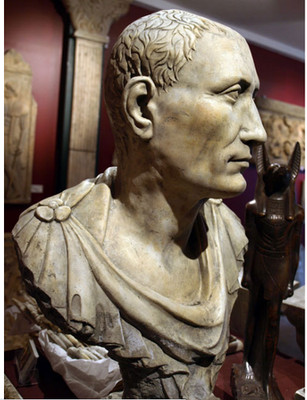 Julius Caesar Bust Statue Emperor Roman Antiquity Sculpture Stone Resin History