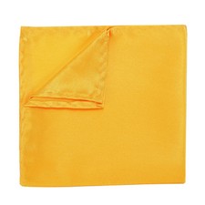 6 Pack Men's Pocket Squares Hankie Satin Solid Suits Handkerchiefs Golden Yellow