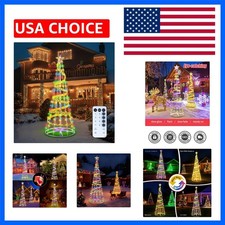 6ft 192 LED Multicolor Indoor Outdoor led Christmas Tree with Remote and Ribb...