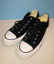 Converse Chuck Taylor Lift Shoes Women's 10 Black White Low Platform Sneakers