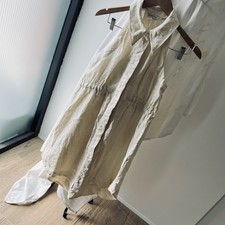 COUNTRY ROAD S/Less Nude Pure Linen Shirt Dress Tie-up back Size 6AU