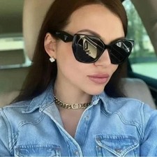 Prada PR19ZS 1AB5S0 Rectangle Sunglasses in Black/Gray Lens 100 
