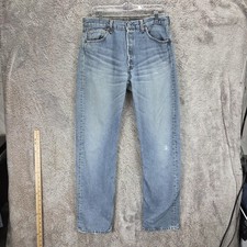Vintage Levis 501 Jeans Mens Blue Made in USA Button Fly Straight Fits 32x32