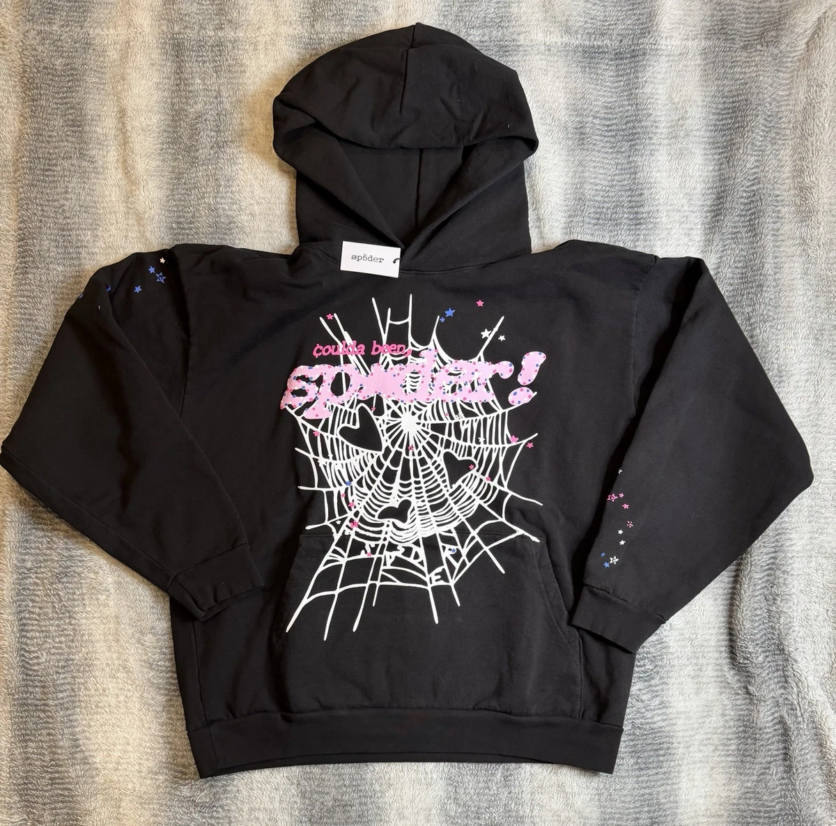 Size XL - Sp5der CB Punk V2 Owl Black Hoodie FW26 | eBay