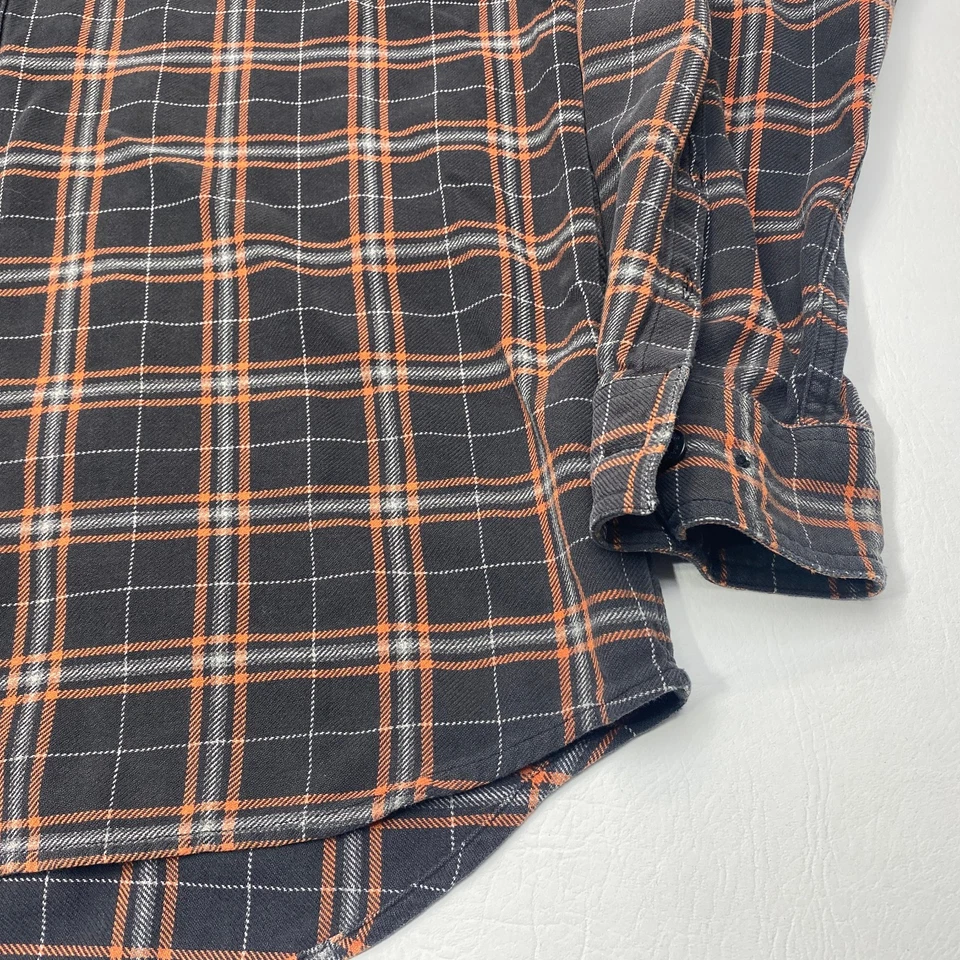 Harley-Davidson Flannel Shirt Mens Large Plaid Long Sleeve Button Up Embroidered - Image 4 of 4