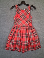 Polo Ralph Lauren Girl Dress 12 Red Tartan Plaid Preppy Festive Holiday Academia