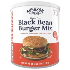 Augason Farms Black Bean Burger Mix Can, Certified Gluten Free,38 Servings