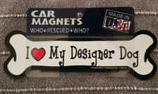 Imagine This Bone Car Magnet, I ❤ My Designer Dog, 2-Inch by 7-Inch