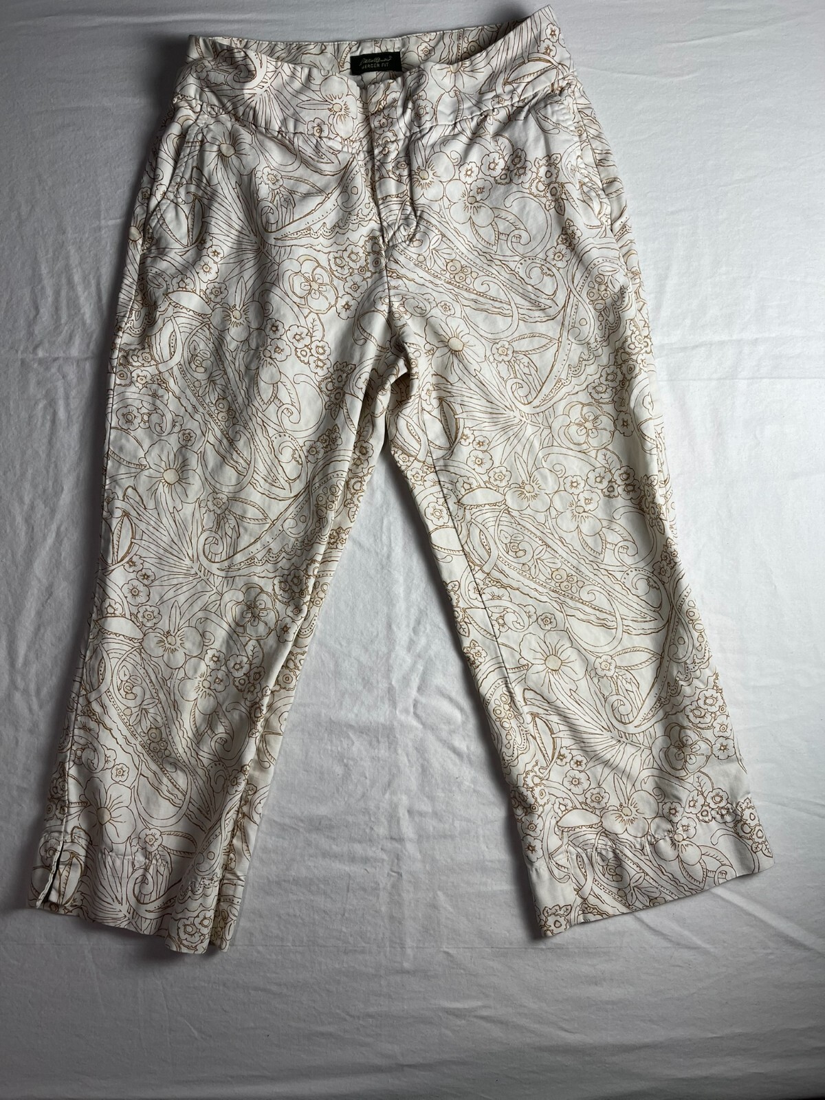 Eddie Bauer Womens Mercer Fit Pants Size 2 linen blend Floral allover print