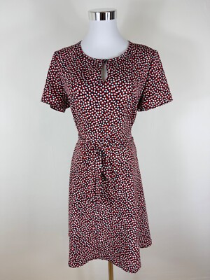 CAMAIEU Kleid / kurzarm / Rundhalsausschnitt / Gr. 40 / mehrfarbig gepunktet