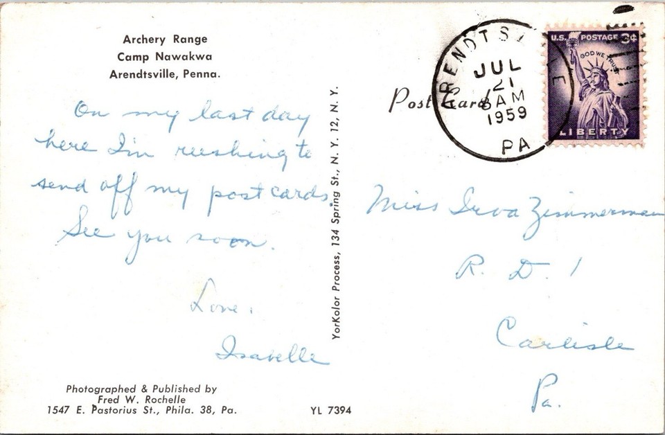 Postcard CAMPGROUND SCENE Arendtsville Pennsylvania PA JG10 eBay