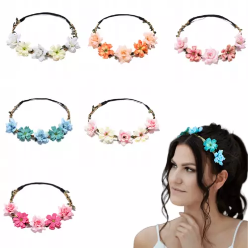 Blumen Haarband Stirnband Blumenkranz Haarschmuck Kopfschmuck viele farben bunt