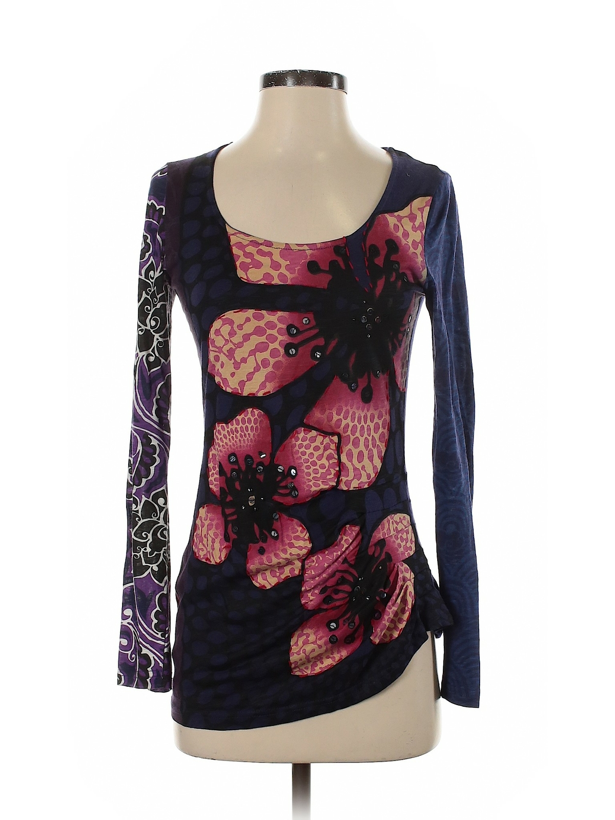 Desigual Women Purple Long Sleeve Top XS