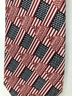Deborah handmade American Congress U.S. flag unisex tie 