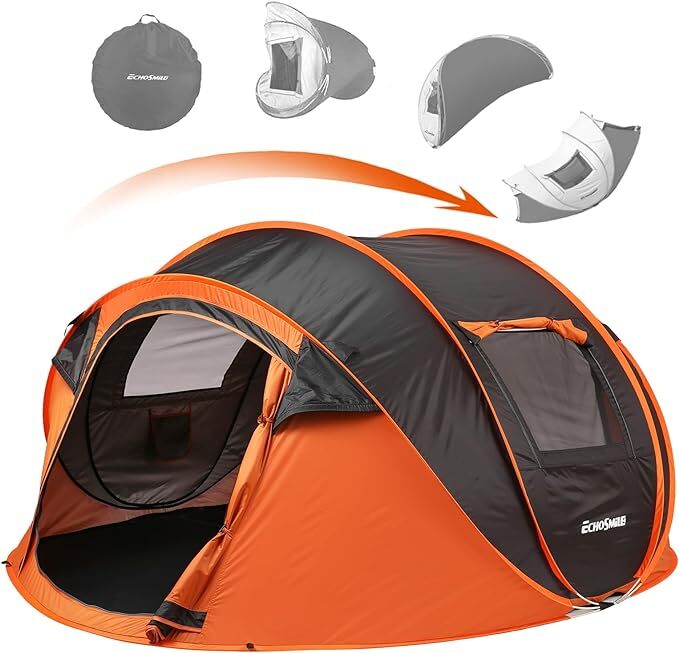 Tente De Camping Pop-up Pour 6 Personnes - Installation Rapide - Imperméable - Polyester