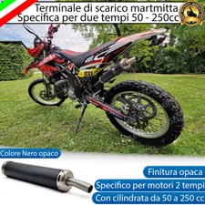 MARMITTA SILENZIATORE SCARICO Malaguti XSM 50 (2003-2012) Supermotard NERO OPACO