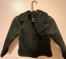 Vintage Bombardier Sportswear Fleece Lined Girl's Black Coat Size 7 Made in USA