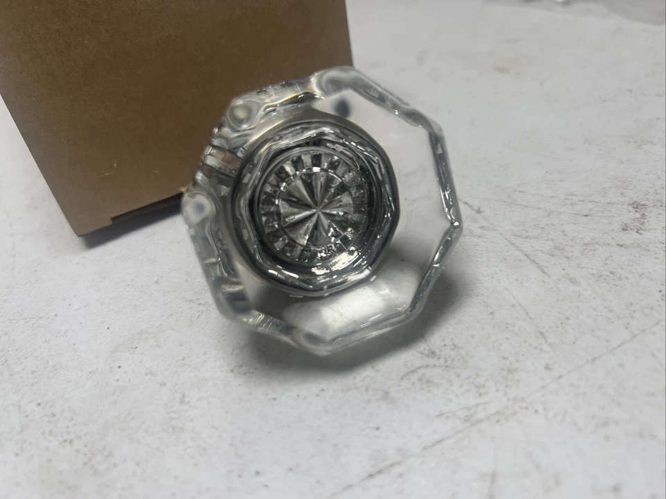 Cuello perilla puerta cristal octágono rejuvenecimiento acabado níquel pulido C7725 Foto 3 de 4