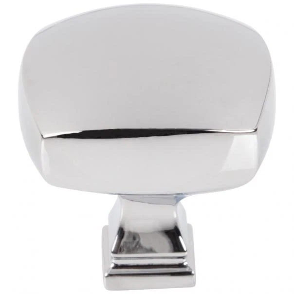 Perilla de gabinete Audrey cuadrada cromada pulida de 1-3/8" de longitud total Foto 2 de 4