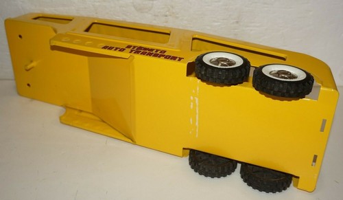 VINTAGE STRUCTO CAR AUTO HAULER CARRIER AND TRAILER PRESSED STEEL~RESTORED~ 22"L - Picture 8 of 9