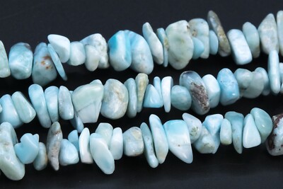 3-6MM Dominican Larimar Pebble Chips Grade A Genuine Natural Loose Beads 15''