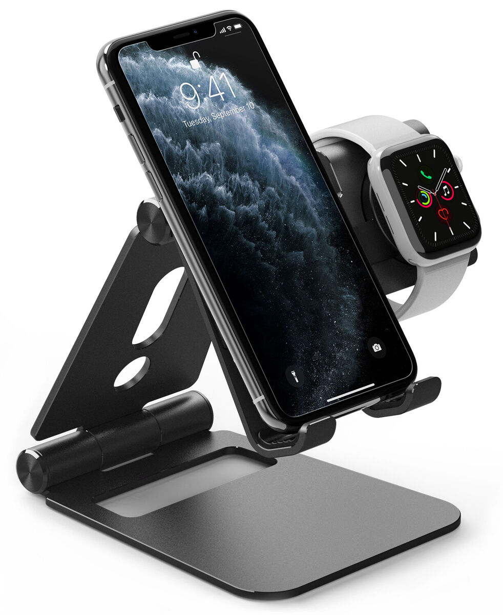 Ringke Super Folding Stand, 2 in 1 Portable Smartphone & Smartwatch Stand Compatible with Apple Watch 1/ 2 / 3 / 4 / 5