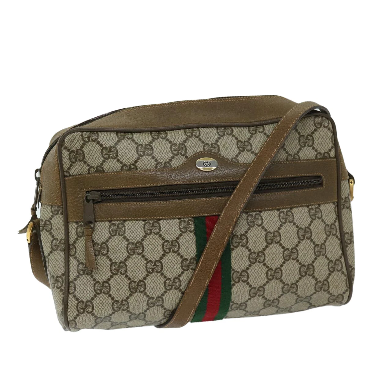 Sac à bandoulière GUCCI GG Supreme Web Sherry Line PVC beige 68 02 005 authentique 68227