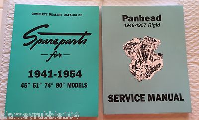 Harley Panhead Parts Book Service Manual Combo 1941-'54 1948-'57