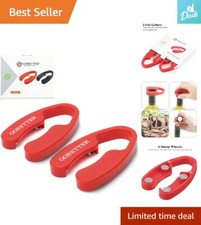 Magnetic Wine Foil Cutter - Removes Foil Top Effortlessly - 2 Pack, Red