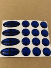 METALLIC BLUE / BLACK DOMED Stickers / Decals For DELKIM TXI PLUS EV ALARMS