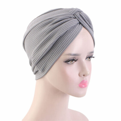 Solid Color Beanies Hat Muslim Women Hijab Hair Loss Headwear Twist Knot Cap Hat