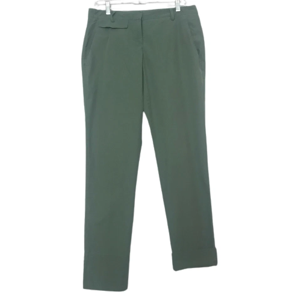 Theory Green Mid Rise Straight Leg Trouser Chino Pants Size 8 - Image 3 of 4