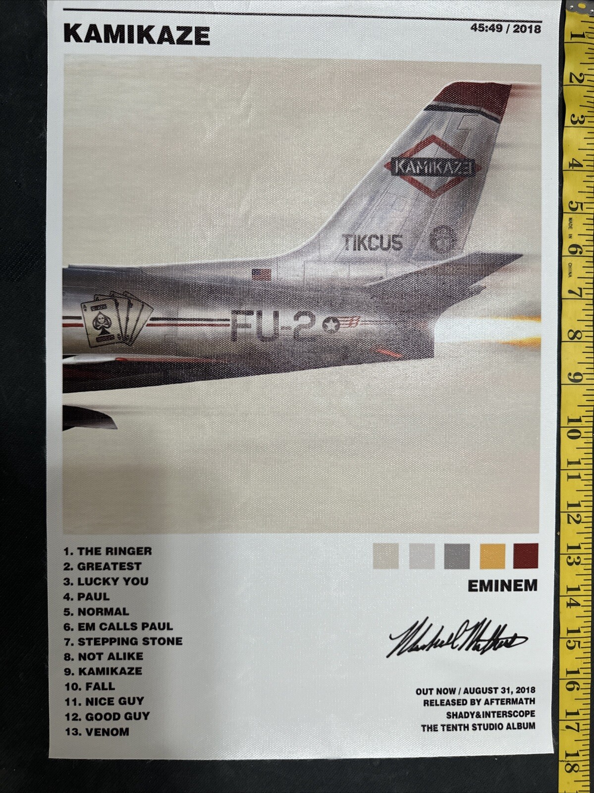 EMINEM Kamikaze Rolled Canvas Art album cover art decor 18 In