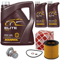 MotoröL Set Mannol 5W40 7 Liter + ÖLfilter + Schraube FüR BMW 1Er 3Er 5Er 6Er Z4