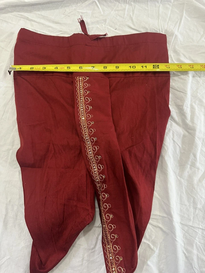 Boys Traditional Indian Pakistani Pants Red Gold Size 2 - Image 4 of 4