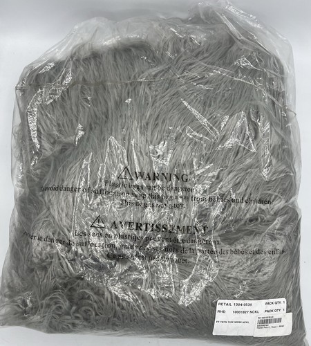 Restoration Hardware Faux Fur Tibetan Throws Blanket Nickel 50"x60" Gray - Picture 5 of 5