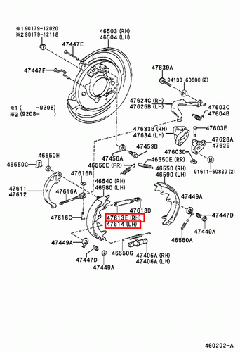 Genuine FJ Cruiser GSJ15 GSJ10 Fortuner GGN155 Parking Hand Brake Shoe Strut - Picture 13 of 20