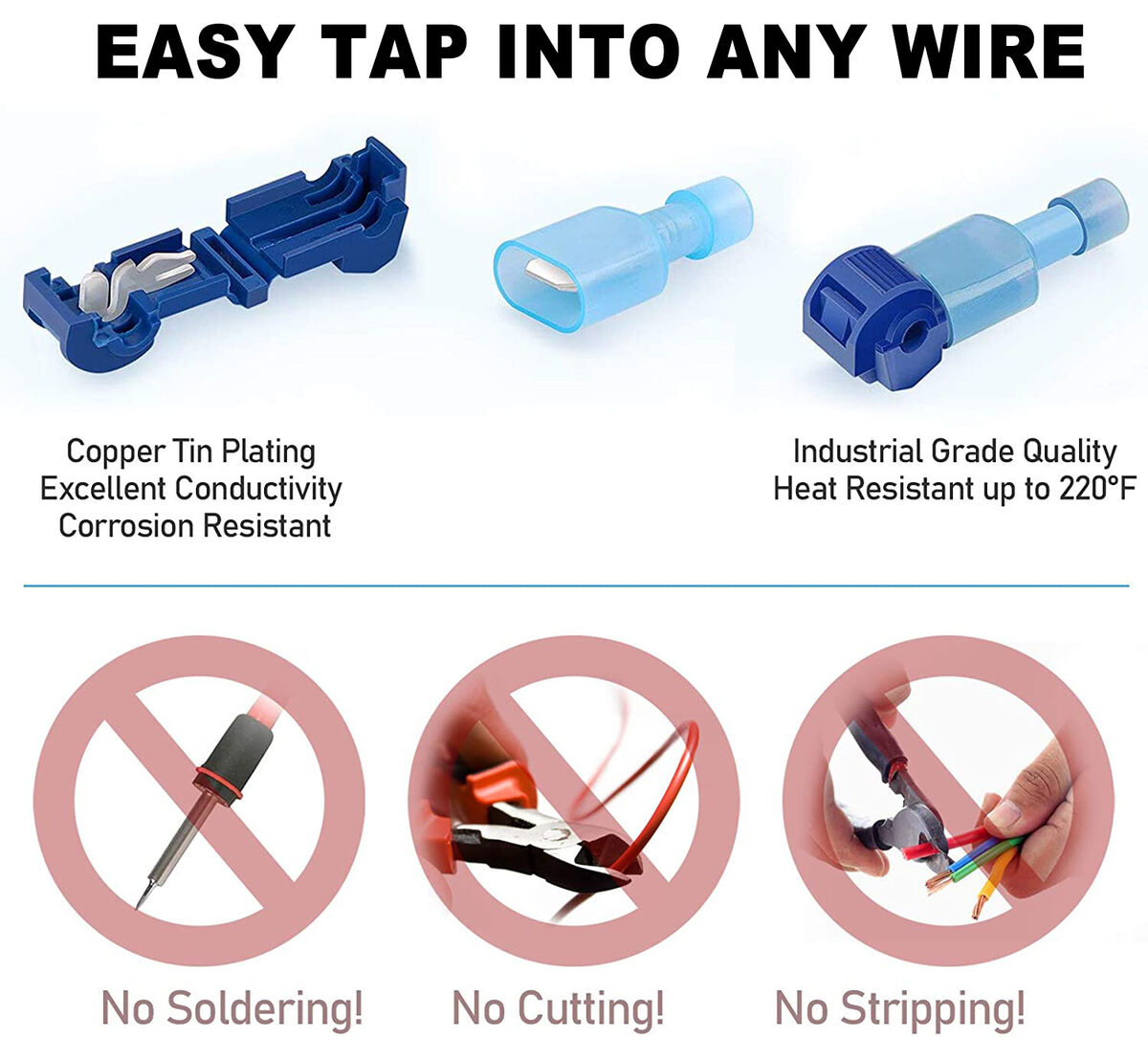 500PCS T-Tap Electrical Crimp Quick Splice Wire Terminal 500PCS T-Tap Electrical Crimp Quick Splice Wire Terminal