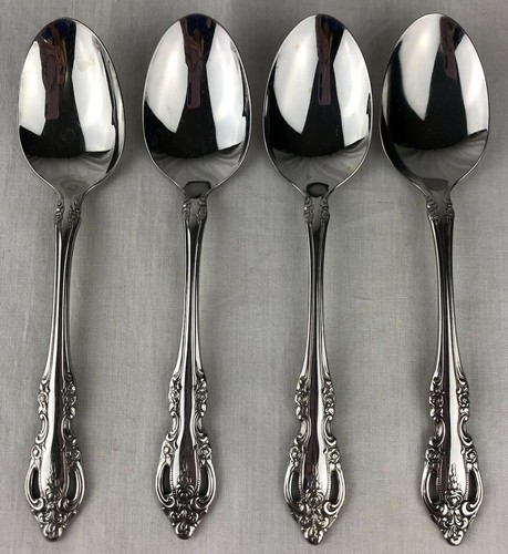 Oneida Community Brahms Stainless Flatware 4 Oval Place Spoons Vintage