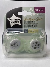 Tommee Tippee Woodland Stars Orthodontic Glow in Dark Pacifier 2-Pack 18-36mo