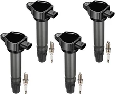4 Ignition Coils Pack UF557 and Spark Plug For 2007-2012 Dodge Caliber L4 2.0L