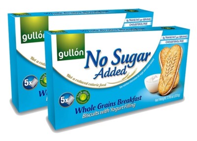 GULLON YOGURT WHOLE GRAIN BISCUITS SUGAR FREE NO CHOLESTEROL 2 PKS OF 5