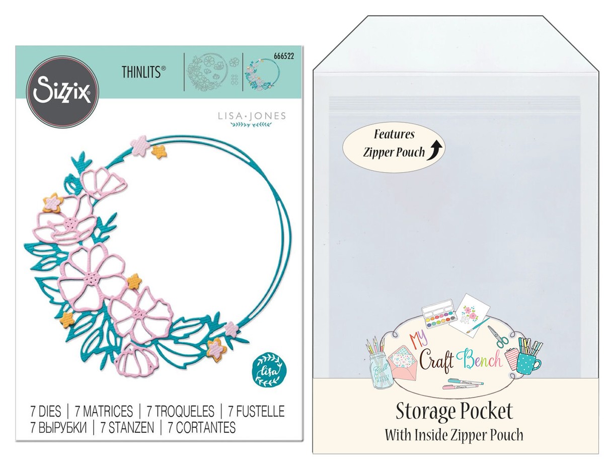 Sizzix Thinlits Floral Round Lisa Jones 666522 Bundle with